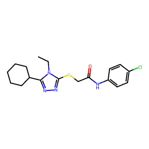 N-(4-Chlorophenyl)-2-((5-cyclohexyl-4-ethyl-4H-1,2,4-triazol-3-yl)thio)acetamide structure