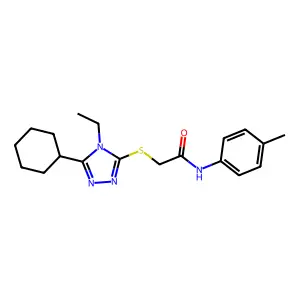 2-((5-Cyclohexyl-4-ethyl-4H-1,2,4-triazol-3-yl)thio)-N-(p-tolyl)acetamide structure