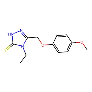 4-ethyl-5-[(4-methoxyphenoxy)methyl]-4H-1,2,4-triazole-3-thiol structure