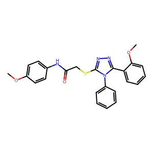 N-(4-methoxyphenyl)-2-[[5-(2-methoxyphenyl)-4-phenyl-1,2,4-triazol-3-yl]sulfanyl]acetamide structure