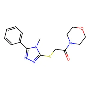 2-[(4-Methyl-5-phenyl-1,2,4-triazol-3-yl)sulfanyl]-1-morpholin-4-ylethanone structure