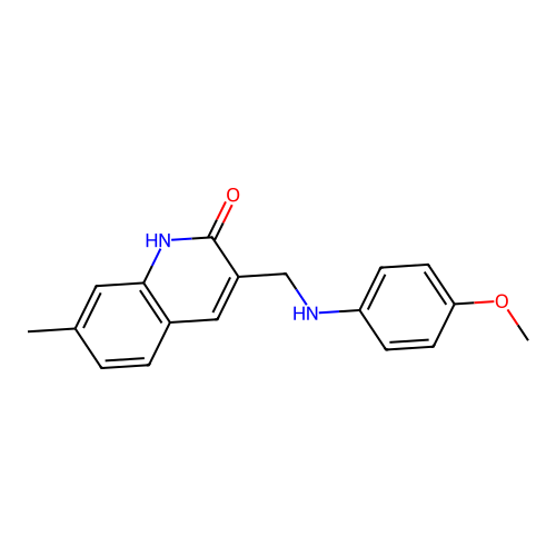 3-{[(4-methoxyphenyl)amino]methyl}-7-methylquinolin-2(1H)-one structure