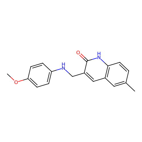 3-{[(4-methoxyphenyl)amino]methyl}-6-methylquinolin-2(1H)-one structure