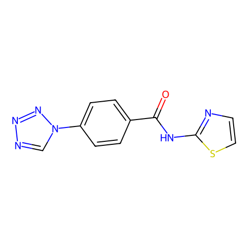 4-(1H-tetrazol-1-yl)-N-(thiazol-2-yl)benzamide structure