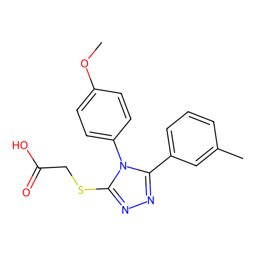2-[4-(4-Methoxyphenyl)-5-(3-methylphenyl)-1,2,4-triazol-3-ylthio]acetic acid structure