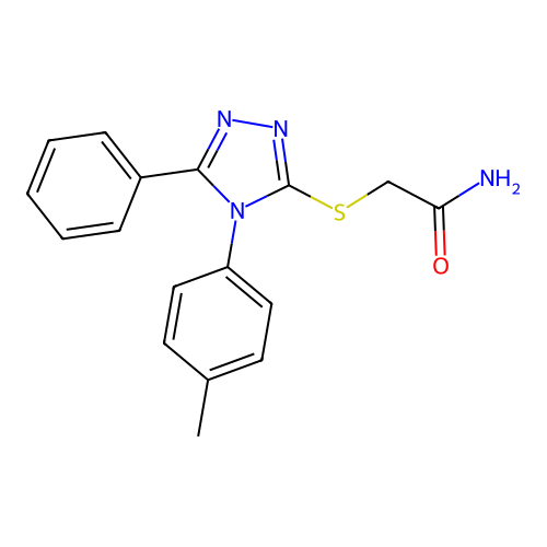 2-{[4-(4-methylphenyl)-5-phenyl-4H-1,2,4-triazol-3-yl]sulfanyl}acetamide structure
