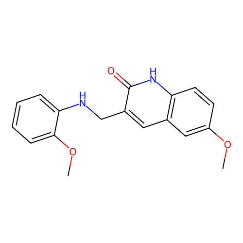 6-methoxy-3-[(2-methoxyanilino)methyl]-1H-quinolin-2-one structure