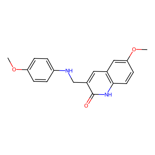 6-methoxy-3-[(4-methoxyanilino)methyl]-1H-quinolin-2-one structure