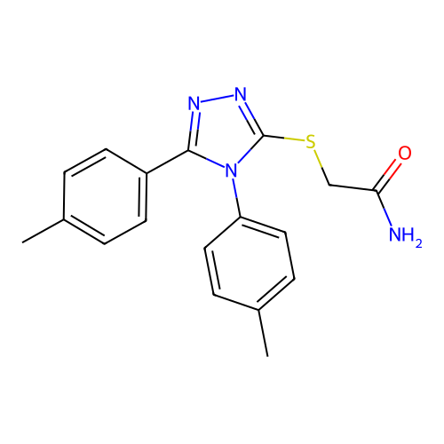 2-{[4,5-bis(4-methylphenyl)-4H-1,2,4-triazol-3-yl]sulfanyl}acetamide structure