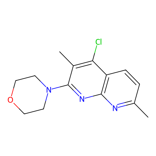 4-Chloro-3,7-dimethyl-2-(4-morpholinyl)[1,8]naphthyridine structure