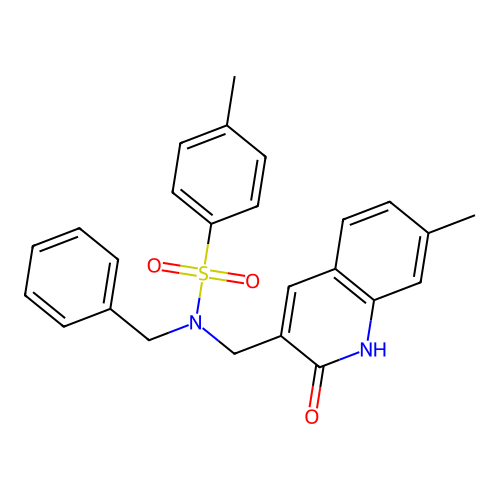 N-benzyl-N-((2-hydroxy-7-methylquinolin-3-yl)methyl)-4-methylbenzenesulfonamide structure