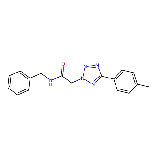 N-benzyl-2-[5-(4-methylphenyl)-2H-tetrazol-2-yl]acetamide structure