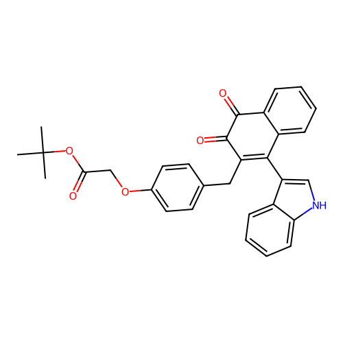 1,1-Dimethylethyl 2-(4-((3,4-dihydro-1-(1H-indol-3-yl)-3,4-dioxo-2-naphthalenyl)methyl)phenoxy)acetate structure