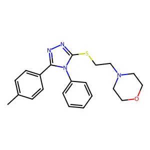 5-(4-methylphenyl)-4-phenyl-4H-1,2,4-triazol-3-yl 2-(4-morpholinyl)ethyl sulfide structure