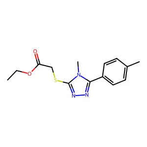 Ethyl 2-[4-methyl-5-(4-methylphenyl)-1,2,4-triazol-3-ylthio]acetate structure