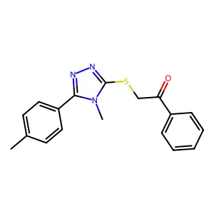 2-{[4-methyl-5-(4-methylphenyl)-4H-1,2,4-triazol-3-yl]sulfanyl}-1-phenylethanone structure