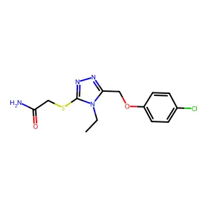 2-({5-[(4-chlorophenoxy)methyl]-4-ethyl-4H-1,2,4-triazol-3-yl}sulfanyl)acetamide structure