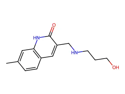3-[(3-Hydroxy-propylamino)-methyl]-7-methyl-1H-quinolin-2-one structure