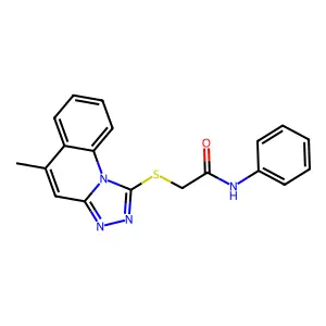 2-[(5-methyl-[1,2,4]triazolo[4,3-a]quinolin-1-yl)sulfanyl]-N-phenylacetamide structure