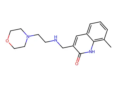 8-Methyl-3-[(2-morpholin-4-yl-ethylamino)-methyl]-1H-quinolin-2-one structure
