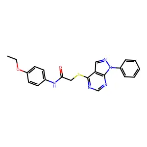 N-(4-ethoxyphenyl)-2-((1-phenyl-1H-pyrazolo[3,4-d]pyrimidin-4-yl)thio)acetamide structure