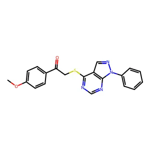 1-(4-methoxyphenyl)-2-((1-phenyl-1H-pyrazolo[3,4-d]pyrimidin-4-yl)thio)ethanone structure