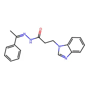 3-(benzimidazol-1-yl)-N-(1-phenylethylideneamino)propanamide structure