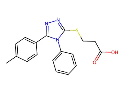 3-((4-Phenyl-5-(p-tolyl)-4H-1,2,4-triazol-3-yl)thio)propanoic acid structure