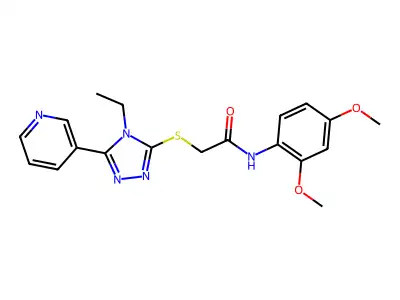 N-(2,4-dimethoxyphenyl)-2-{[4-ethyl-5-(pyridin-3-yl)-4H-1,2,4-triazol-3-yl]sulfanyl}acetamide structure