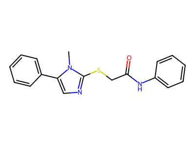 2-(1-methyl-5-phenylimidazol-2-yl)sulfanyl-N-phenylacetamide structure