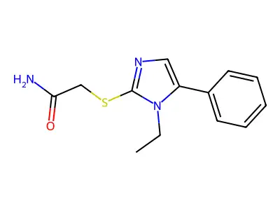 2-(1-Ethyl-5-phenylimidazol-2-yl)sulfanylacetamide structure