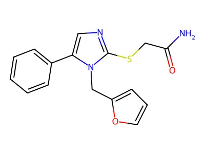 2-[1-(Furan-2-ylmethyl)-5-phenylimidazol-2-yl]sulfanylacetamide structure