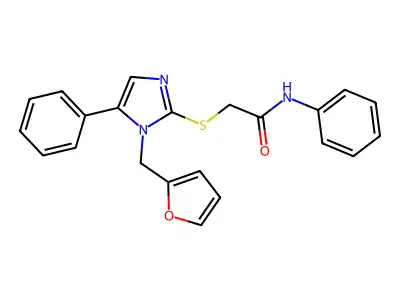2-[1-(furan-2-ylmethyl)-5-phenylimidazol-2-yl]sulfanyl-N-phenylacetamide structure
