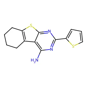2-(Thiophen-2-yl)-5,6,7,8-tetrahydrobenzo[4,5]thieno[2,3-d]pyrimidin-4-amine structure
