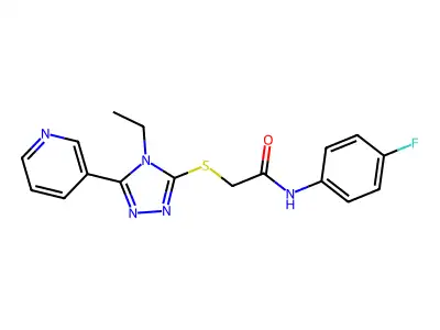 2-((4-ET-5-(3-Pyridinyl)-4H-1,2,4-triazol-3-YL)thio)-N-(4-fluorophenyl)acetamide structure
