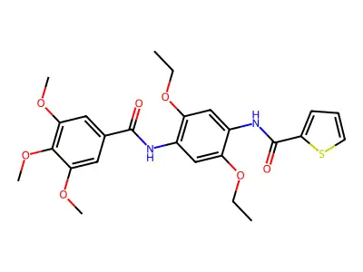 N-(2,5-Diethoxy-4-(3,4,5-trimethoxybenzamido)phenyl)thiophene-2-carboxamide structure
