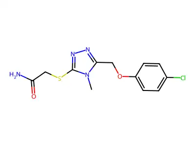 2-[[5-[(4-Chlorophenoxy)methyl]-4-methyl-1,2,4-triazol-3-yl]sulfanyl]acetamide structure