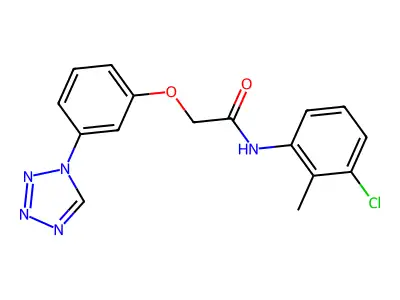 N-(3-chloro-2-methylphenyl)-2-[3-(1H-1,2,3,4-tetrazol-1-yl)phenoxy]acetamide structure