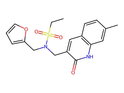 N-(furan-2-ylmethyl)-N-[(7-methyl-2-oxo-1,2-dihydroquinolin-3-yl)methyl]ethanesulfonamide structure