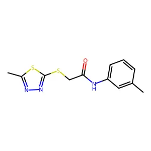 2-((5-methyl-1,3,4-thiadiazol-2-yl)thio)-N-(m-tolyl)acetamide structure