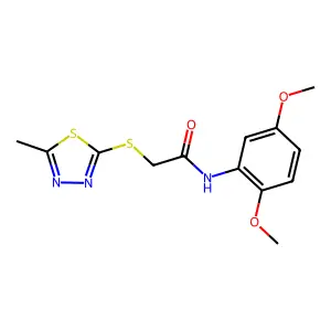 N-(2,5-dimethoxyphenyl)-2-[(5-methyl-1,3,4-thiadiazol-2-yl)sulfanyl]acetamide structure