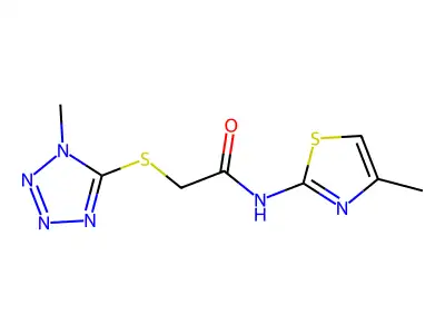 2-(1-Methyl-1H-tetrazol-5-ylsulfanyl)-N-(4-methyl-thiazol-2-yl)-acetamide structure