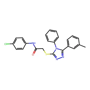 N-(4-Chlorophenyl)-2-((4-phenyl-5-(m-tolyl)-4H-1,2,4-triazol-3-yl)thio)acetamide structure