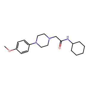 N-cyclohexyl-2-[4-(4-methoxyphenyl)piperazin-1-yl]acetamide structure