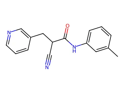 2-cyano-N-(3-methylphenyl)-3-pyridin-3-ylpropanamide structure