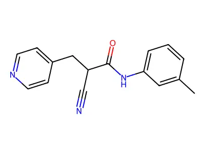 2-cyano-N-(3-methylphenyl)-3-pyridin-4-ylpropanamide structure