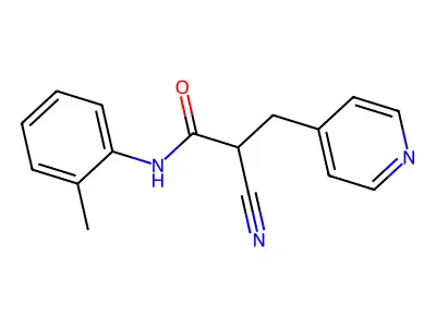 2-cyano-N-(2-methylphenyl)-3-pyridin-4-ylpropanamide structure