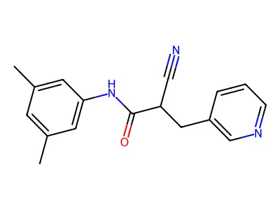 2-cyano-N-(3,5-dimethylphenyl)-3-pyridin-3-ylpropanamide structure