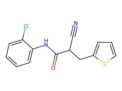 N-(2-chlorophenyl)-2-cyano-3-(thiophen-2-yl)propanamide structure