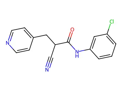 N-(3-Chlorophenyl)-I+/--cyano-4-pyridinepropanamide structure